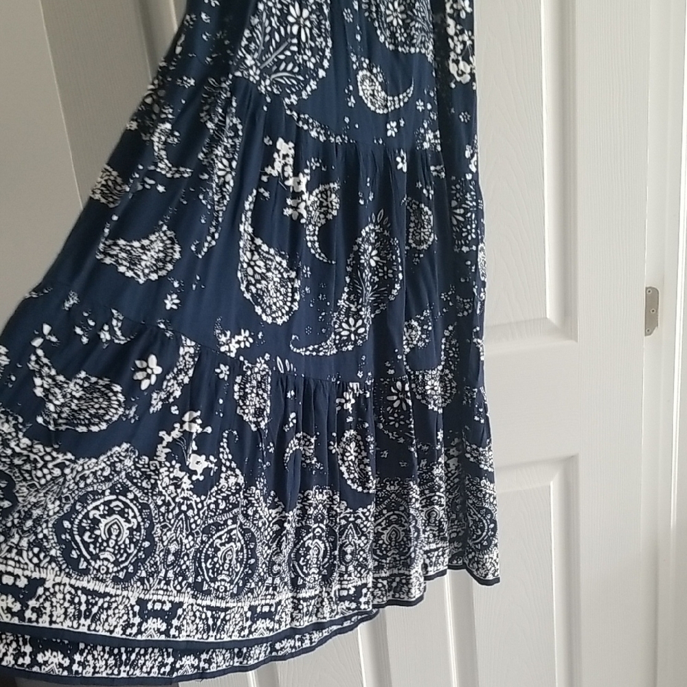 Patrons Of Peace Blue Sleeveless Spaghetti Strap Maxi Sundress - Picture 5 of 5